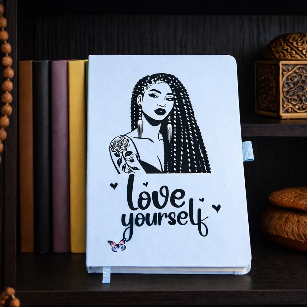 “Love Yourself” Journal with Black Art Design